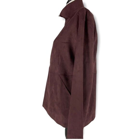 Yansi Fugel Women's NWT Wine Metro Quarter Zip Long Sleeve Microfiber Top S/C41 - Picture 6 of 15